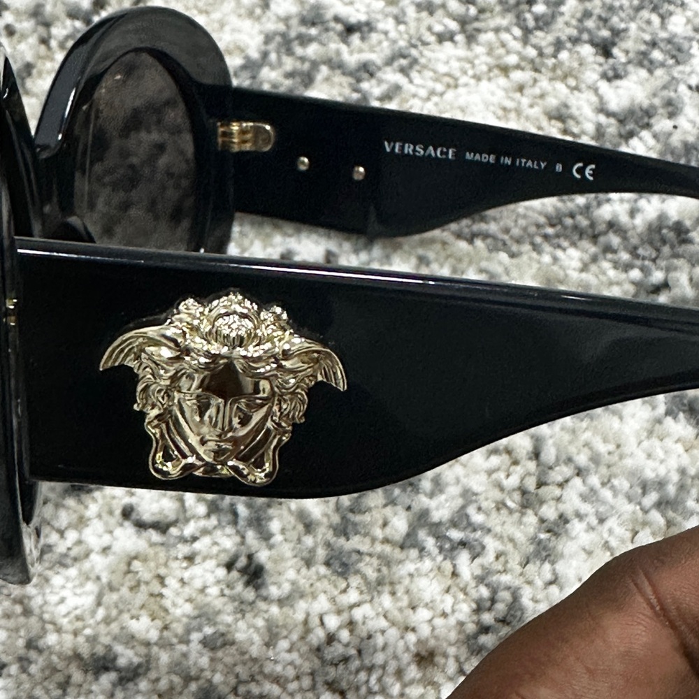 Versace Black Sunglasses with Gold Accent - Picture 7 of 9